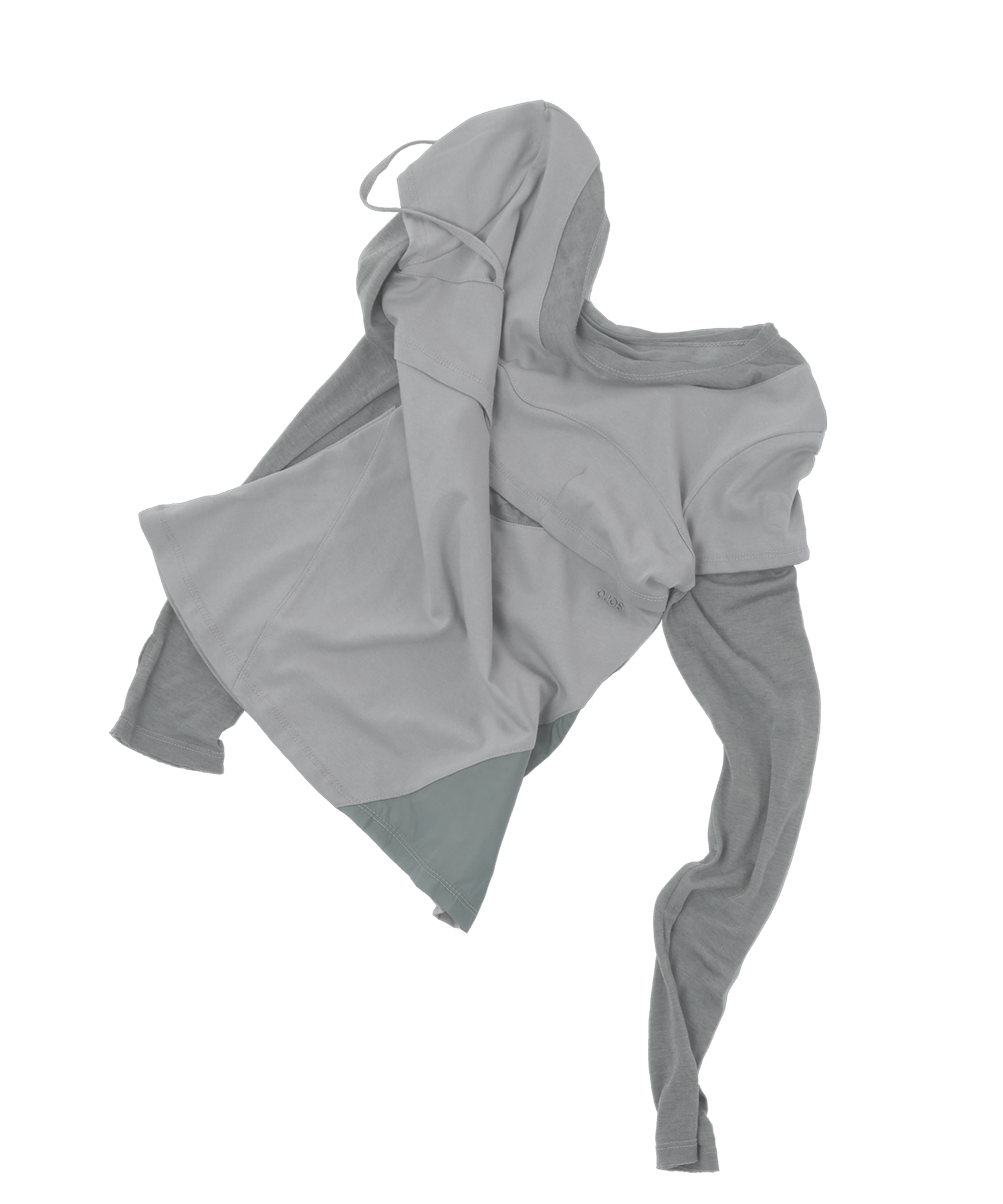 Layered Shoulder Strap Long Sleeves / Khaki Grey